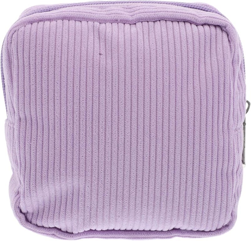 Corduroy Makeup Pouch For Women Cute Mini Purse Soft Light Period Pads Organizer - Image 1